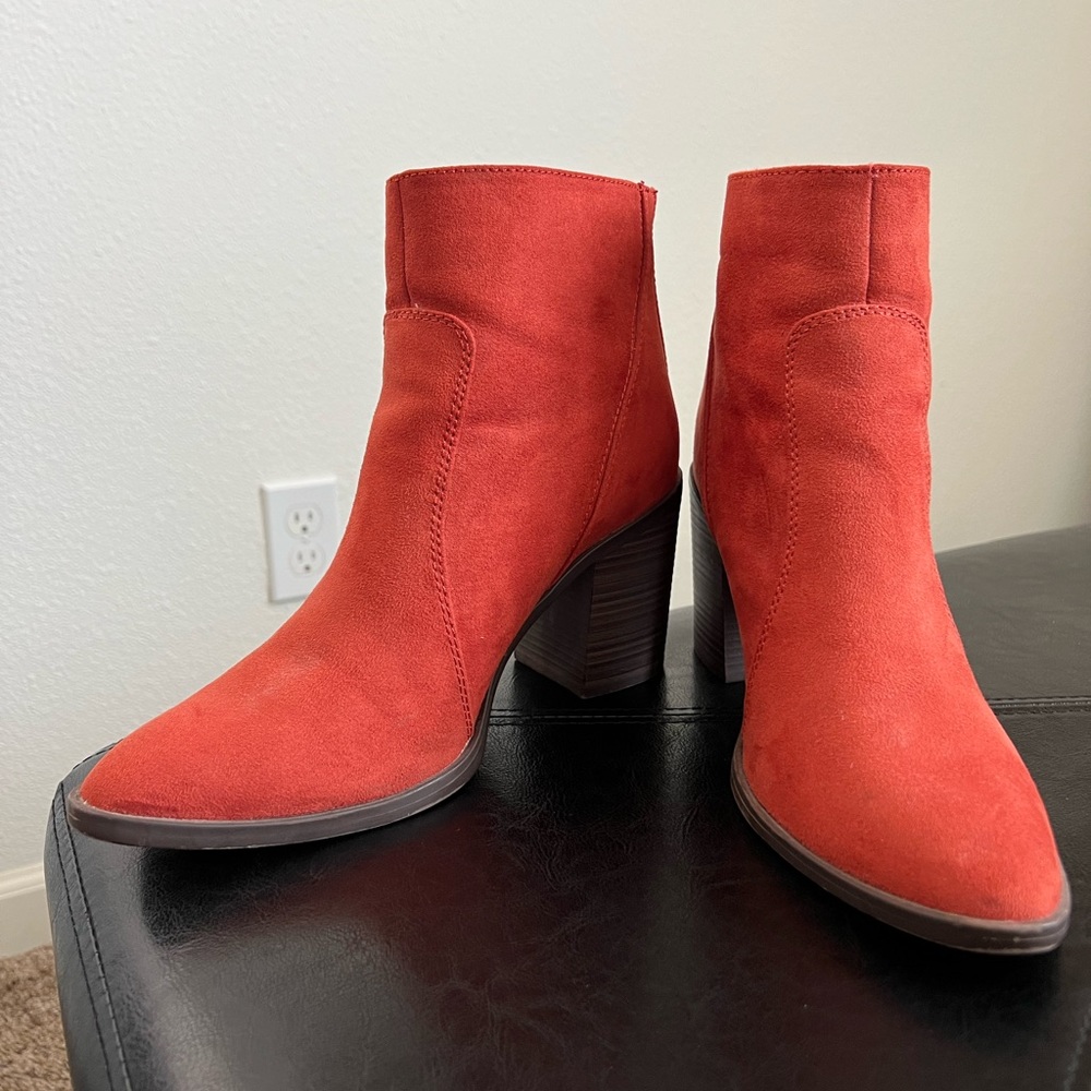 Red Suede Booties - image 1
